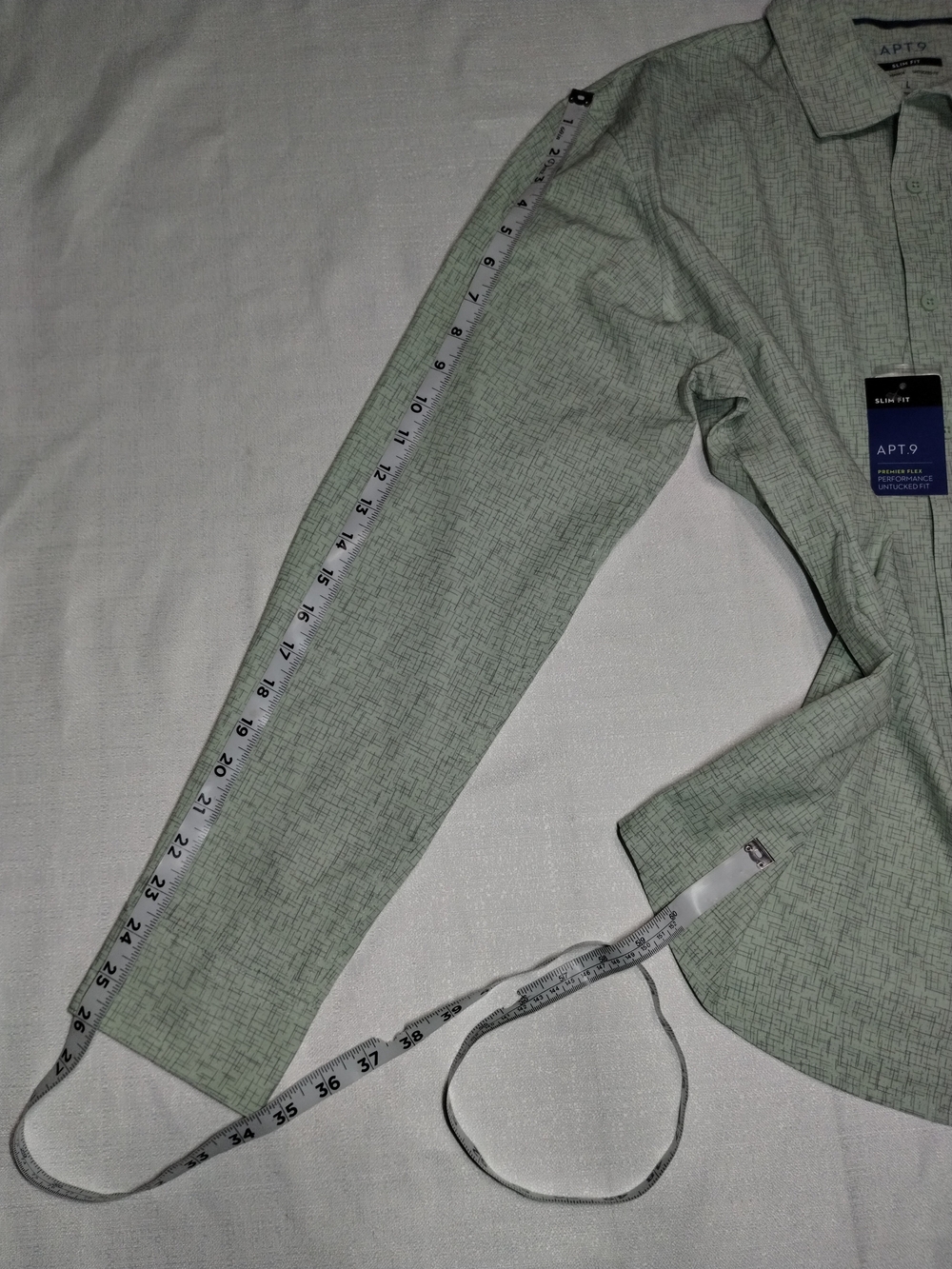 Apt. 9 Men’s Long-Sleeve Button-Down Shirt in Sage Green - Picture 5 of 11